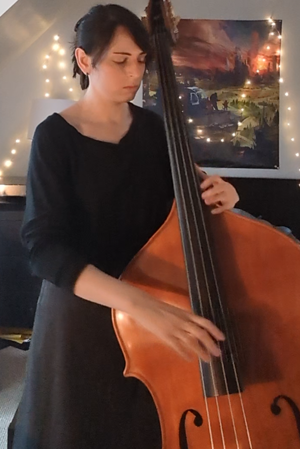 Arcadia playing bass